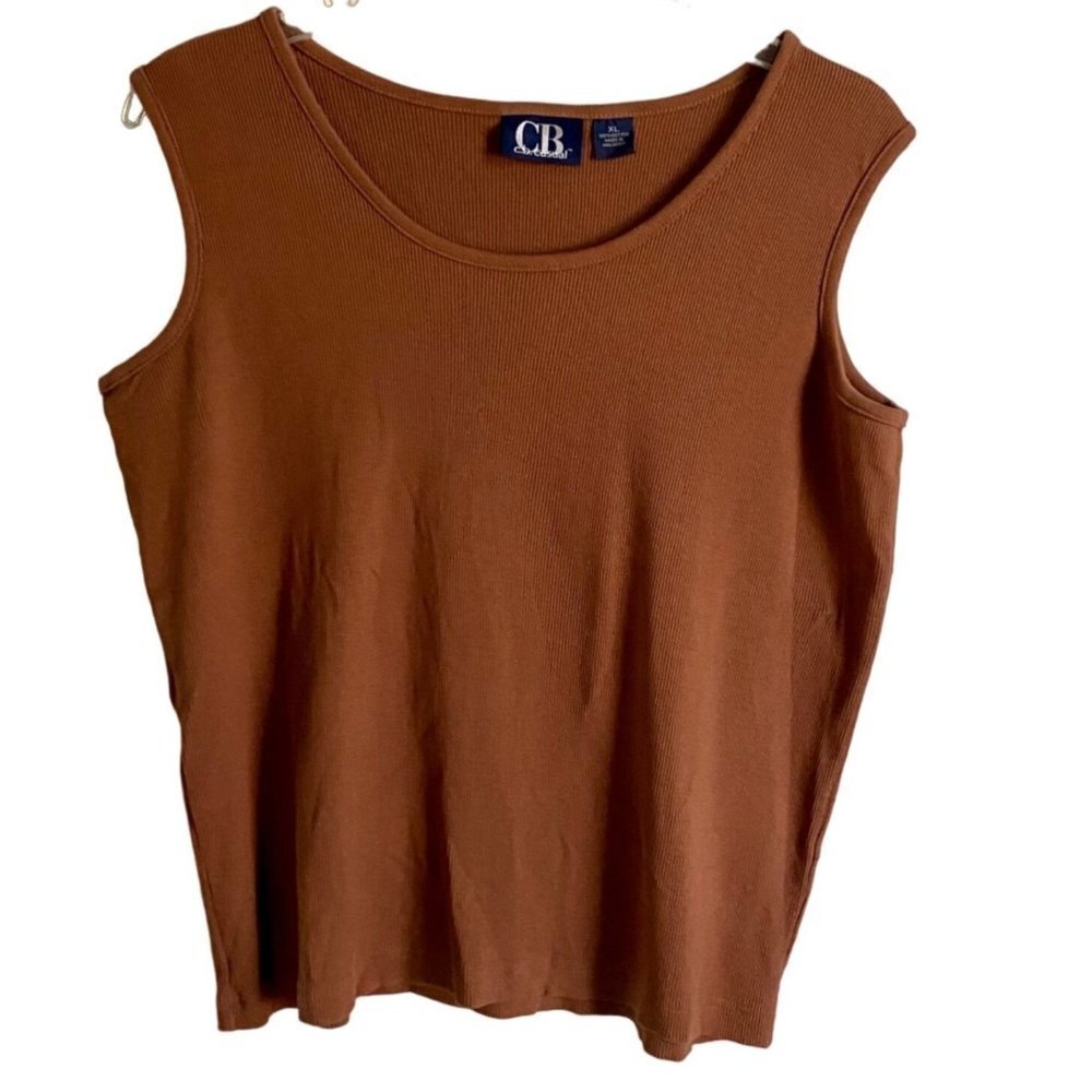 C.B. Casual Brown Tank Top Cotton Women's Size XL